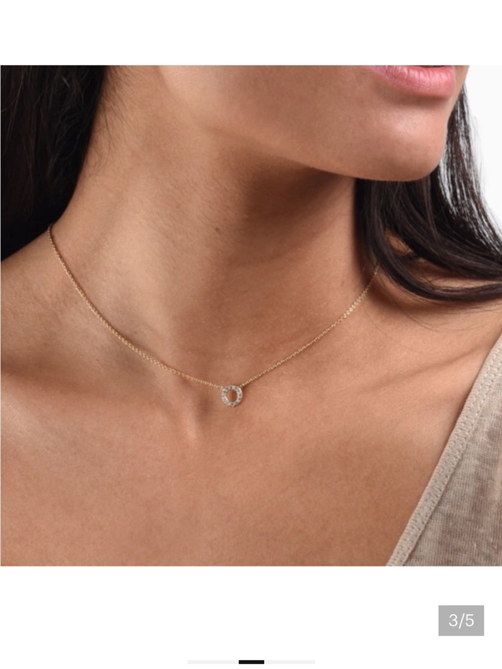 Mejuri 18k Gold Pavé Halo Circle Necklace with Chain - Picture 8 of 8